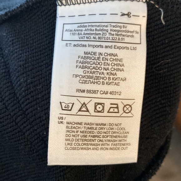 Adidas black and royal blue Climalite training jacket with hood. Girl’s Large. - Picture 12 of 15